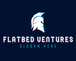 Gladiator Helmet Glitch logo design