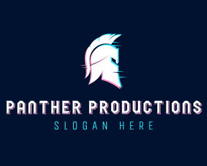 Gladiator Helmet Glitch logo design