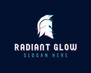 Gladiator Helmet Glitch logo design