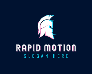 Gladiator Helmet Glitch logo design