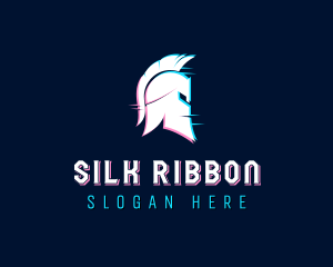 Gladiator Helmet Glitch logo design