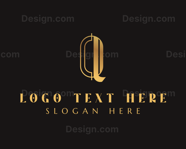 Simple Golden Art Deco Logo