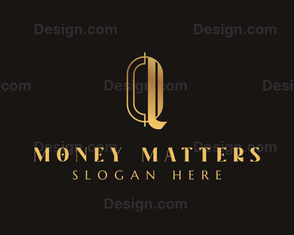 Simple Golden Art Deco Logo