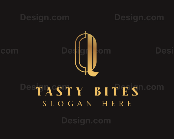 Simple Golden Art Deco Logo