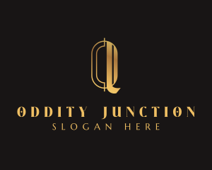 Simple Golden Art Deco logo design