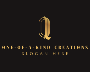 Simple Golden Art Deco logo design