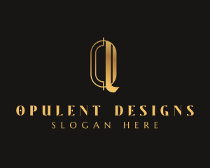 Simple Golden Art Deco logo design