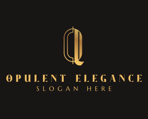 Simple Golden Art Deco logo design