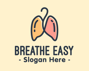 Respiratory Lungs Hanger logo design