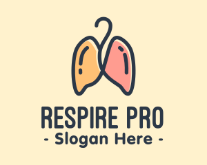 Respiratory Lungs Hanger logo design