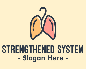 Respiratory Lungs Hanger logo design