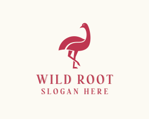 Wild Ostrich Bird logo design