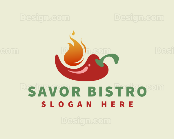 Flaming Spicy Chili Logo