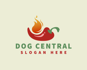 Flaming Spicy Chili  logo design