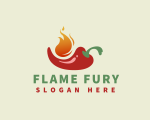 Flaming Spicy Chili  logo design