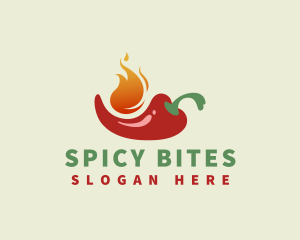 Flaming Spicy Chili  logo design