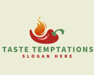 Flaming Spicy Chili  logo design