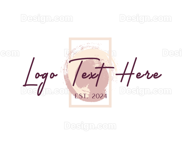 Beauty Watercolor Brush Lettermark Logo