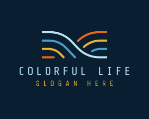 Colorful Wave Lines logo design