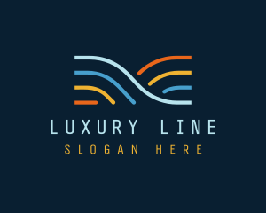 Colorful Wave Lines logo design