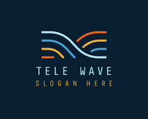 Colorful Wave Lines logo design