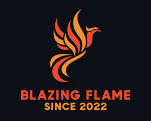 Flaming Phoenix Bird logo design