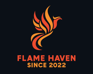 Flaming Phoenix Bird logo design