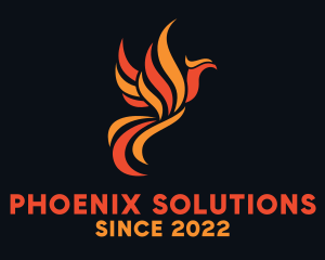 Flaming Phoenix Bird logo design