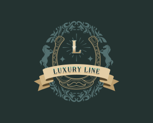 Luxury Horseshoe Ranch logo design