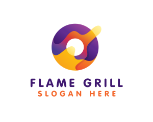 Colorful Flaming Letter O logo