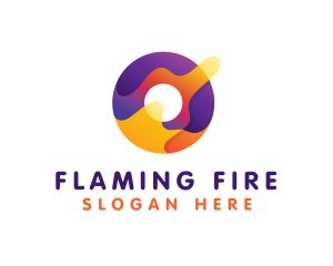 Colorful Flaming Letter O logo