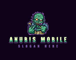 Scary Zombie Middle Finger logo design