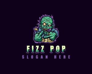 Scary Zombie Middle Finger logo design