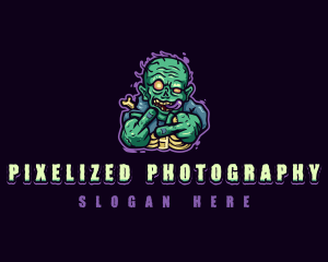 Scary Zombie Middle Finger logo design