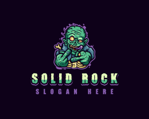 Scary Zombie Middle Finger logo design