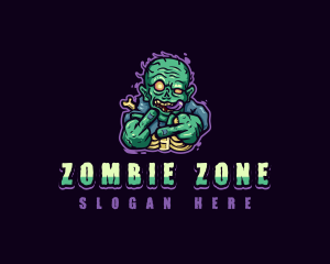 Scary Zombie Middle Finger logo design