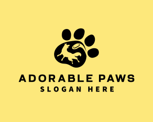 Dog Paw Frisbee logo design