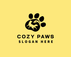 Dog Paw Frisbee logo design