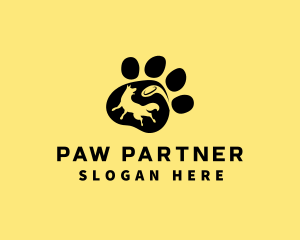 Dog Paw Frisbee logo design