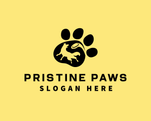 Dog Paw Frisbee logo design