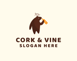 Booze Drunk Bear logo design