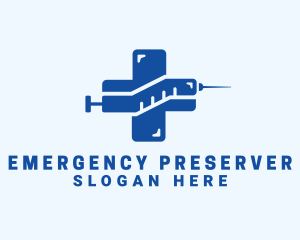 Medical Vaccine Syringe logo design