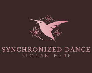 Pink Flower Hummingbird logo