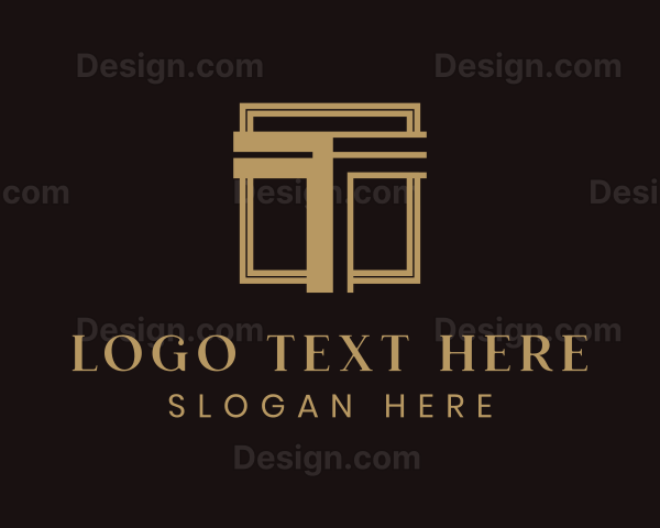 Luxury Column Square Letter T Logo