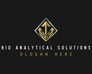 Analytics Technology Arrow logo design