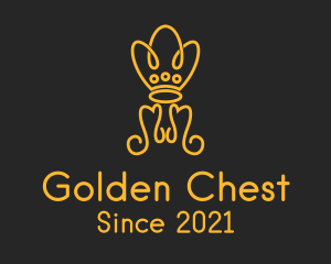 Golden Luxury Crown Chair logo design