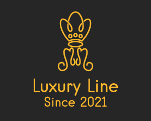 Golden Luxury Crown Chair logo design