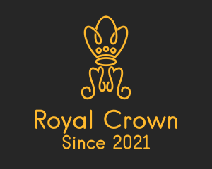 Golden Luxury Crown Chair logo design