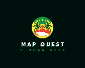 Jamaican Flag Map  logo design