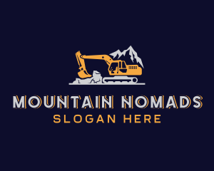 Mountain Backhoe Excavator  logo design